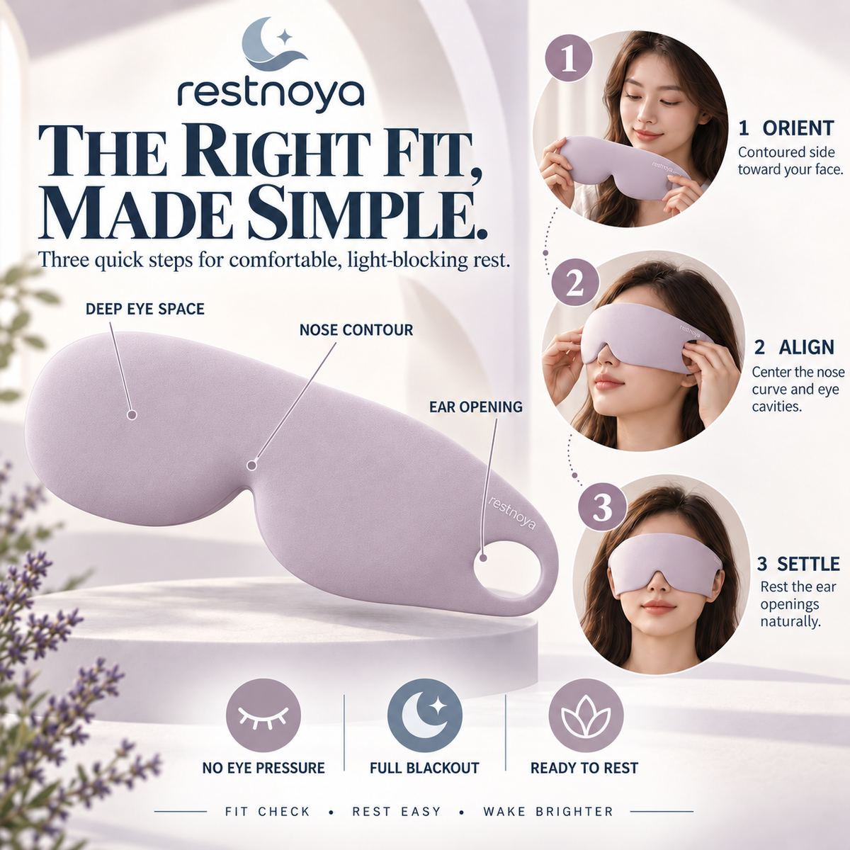 restnoya® 3D Contoured Blackout Sleep Mask