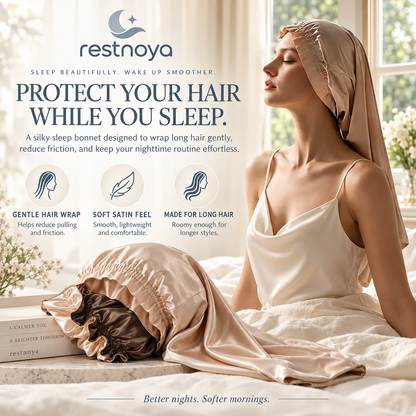 restnoya® Extra-Long Satin Sleep Bonnet