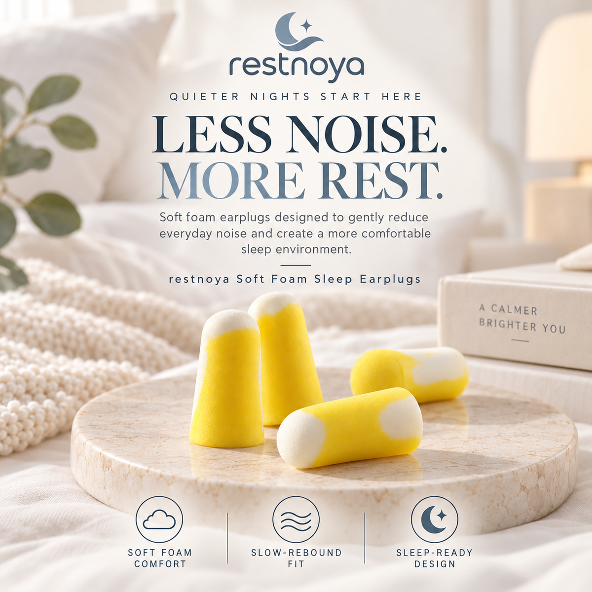 restnoya® Soft Foam Sleep Earplugs