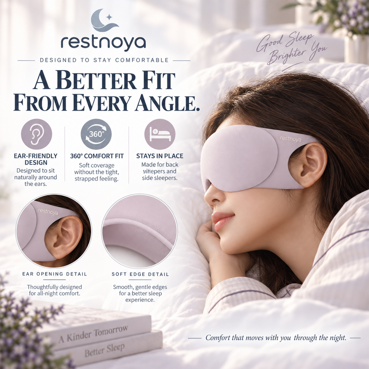 restnoya® 3D Contoured Blackout Sleep Mask