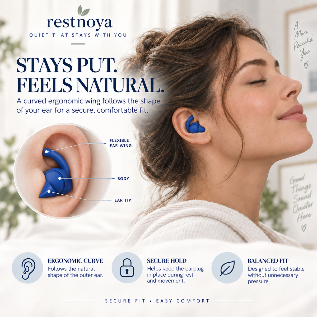 restnoya® Reusable Noise-Reducing Earplugs