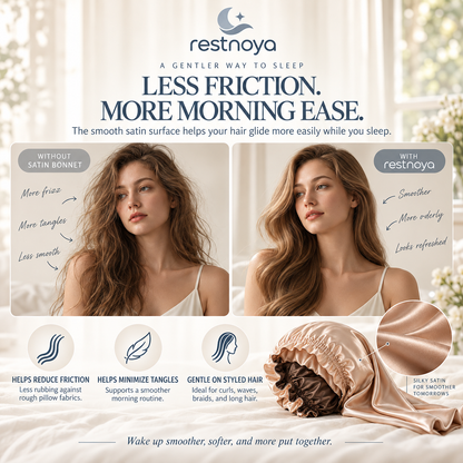 restnoya® Extra-Long Satin Sleep Bonnet