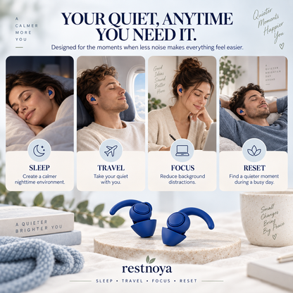 restnoya® Reusable Noise-Reducing Earplugs