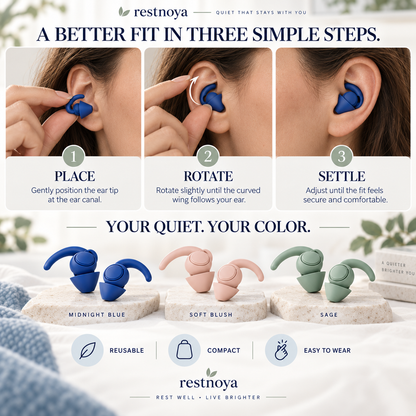 restnoya® Reusable Noise-Reducing Earplugs
