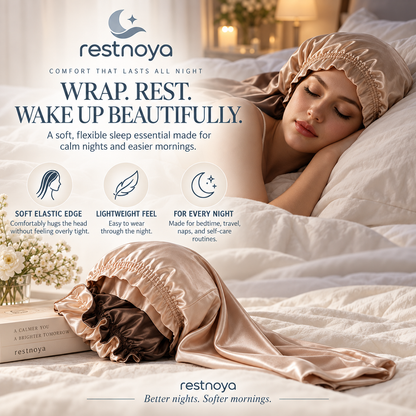 restnoya® Extra-Long Satin Sleep Bonnet